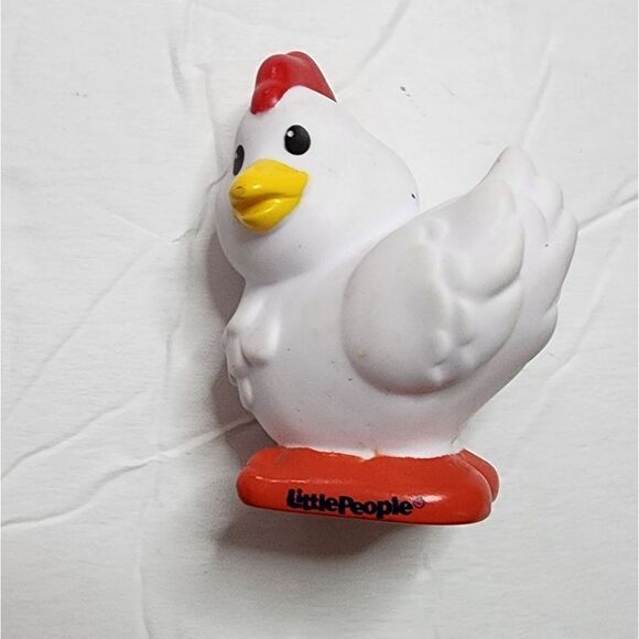 Fisher Price Little People WHITE FARM CHICKEN HEN Nativity Stable Zoo Easter - Picture 1 of 5